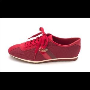 red coach tennis shoes